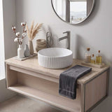 Round Above Counter Ceramic Fluted Basin 300x300x110mm - 3 Colours
