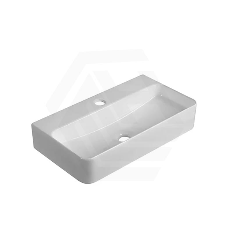 Rectangle Above Counter Ceramic Basin for Bathroom 530x300x110mm - Gloss White