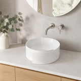 Infinity Special Shape Above Counter Ceramic Basin 440x460x150mm - Gloss White