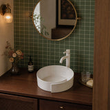 Infinity Above Counter Ceramic Basin Special Shape for Bathroom 370x390x145mm - Gloss White
