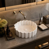 Bathroom Above Counter Ceramic Basin Special Shape 385x385x110mm - Gloss White