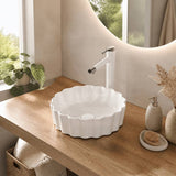 Bathroom Above Counter Ceramic Basin Special Shape 385x385x110mm - Gloss White