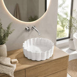 Bathroom Above Counter Ceramic Basin Special Shape 385x385x110mm - Gloss White