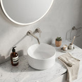 Above Counter Mini Round Ceramic Basin for Bathroom 220x220x130mm - Gloss White