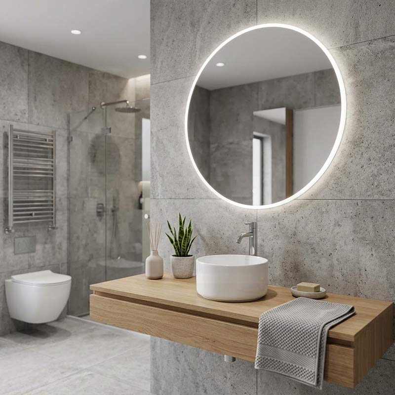 Above Counter Mini Round Ceramic Basin for Bathroom 220x220x130mm - Gloss White