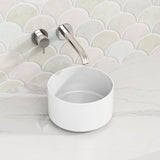 220X220X130Mm Above Counter Mini Round Ceramic Basin Gloss White For Bathroom Basins