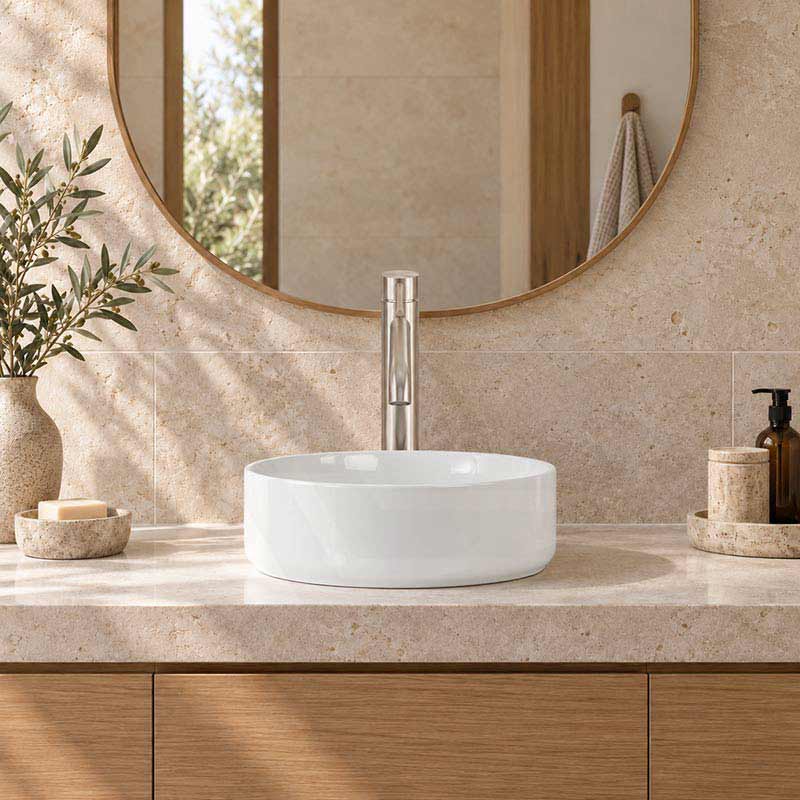 Above Counter Ceramic Basin Round Shape for Bathroom 310x310x110mm - Various Colour