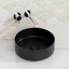 300X300X110Mm Above Counter Ceramic Basin Matt Black Round For Bathroom
