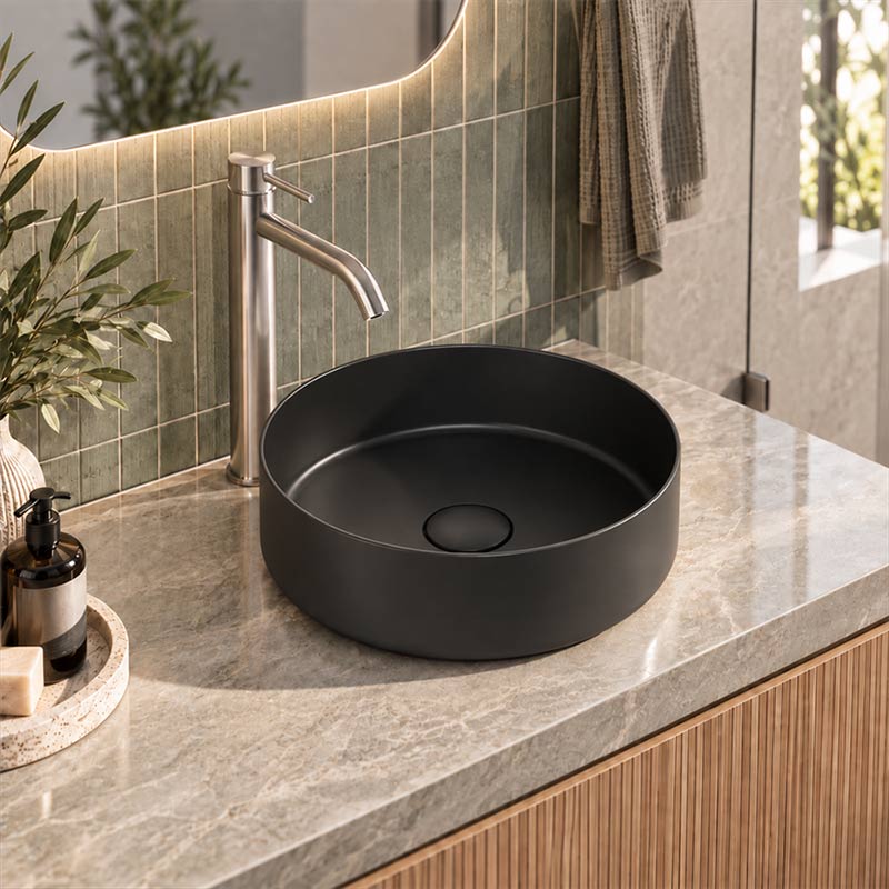 Above Counter Ceramic Basin Round Shape for Bathroom 310x310x110mm - Various Colour