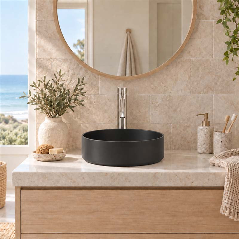 Above Counter Ceramic Basin Round Shape for Bathroom 310x310x110mm - Various Colour