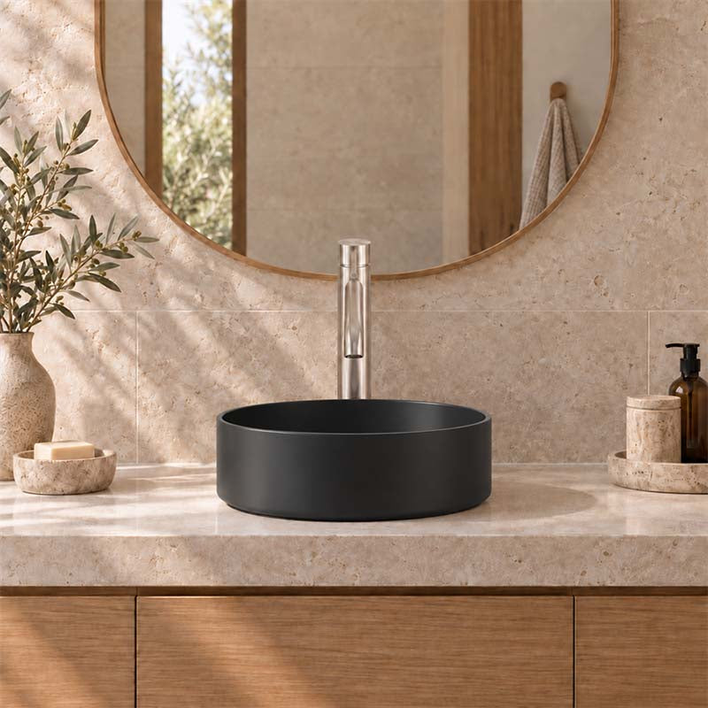 Above Counter Ceramic Basin Round Shape for Bathroom 310x310x110mm - Various Colour