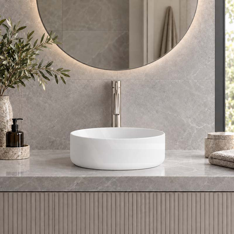 Above Counter Ceramic Basin Round Shape for Bathroom 310x310x110mm - Various Colour