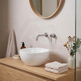 Infinity Round Ceramic Above Counter Basin NO Overflow 215x215x110mm - Gloss White