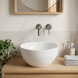 Infinity Round Ceramic Above Counter Basin NO Overflow 215x215x110mm - Gloss White