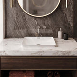 Rectangular Ceramic Inset Basin With Overflow Hole 450x330x150mm - Gloss White
