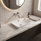 Rectangular Ceramic Inset Basin With Overflow Hole 450x330x150mm - Gloss White
