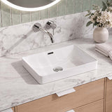 Rectangular Ceramic Inset Basin With Overflow Hole 450x330x150mm - Gloss White
