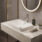 Rectangular Ceramic Inset Basin With Overflow Hole 450x330x150mm - Gloss White