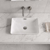 Rectangular Ceramic Inset Basin With Overflow Hole 450x330x150mm - Gloss White