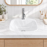Ceramic Drop in Basin Inset Wash Basin 420x420x155mm - Gloss White