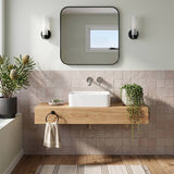 Rectangle Mini Above Counter Ceramic Basin for Bathroom 300x200x100mm - Gloss White