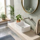 Rectangle Mini Above Counter Ceramic Basin for Bathroom 300x200x100mm - Gloss White