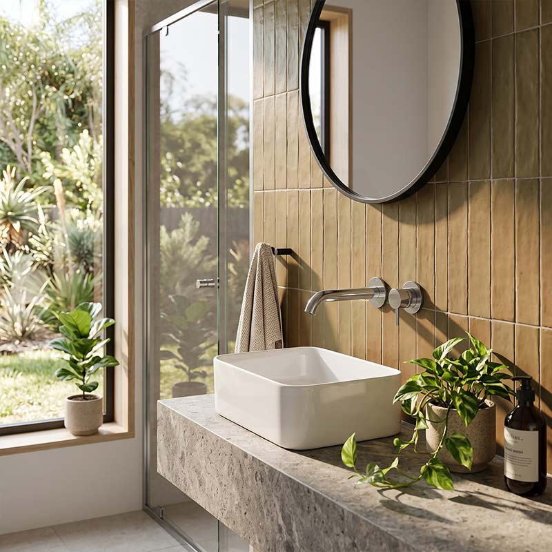 Rectangle Mini Above Counter Ceramic Basin for Bathroom 300x200x100mm - Gloss White