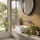 Rectangle Mini Above Counter Ceramic Basin for Bathroom 300x200x100mm - Gloss White