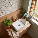 Rectangle Mini Above Counter Ceramic Basin for Bathroom 300x200x100mm - Gloss White