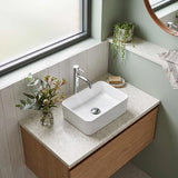 Rectangle Mini Above Counter Ceramic Basin for Bathroom 300x200x100mm - Gloss White
