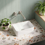Rectangle Mini Above Counter Ceramic Basin for Bathroom 300x200x100mm - Gloss White