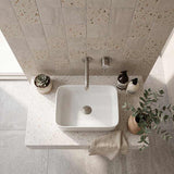 Rectangle Mini Above Counter Ceramic Basin for Bathroom 300x200x100mm - Gloss White