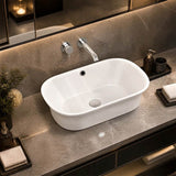 Bathroom Above Counter Ceramic Basin Special Shape 550x390x155mm - Gloss White