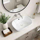 Bathroom Above Counter Ceramic Basin Special Shape 550x390x155mm - Gloss White