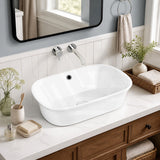 Bathroom Above Counter Ceramic Basin Special Shape 550x390x155mm - Gloss White