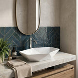 Above Counter Ceramic Basin Special Shape for Bathroom 565x365x125mm - Gloss White