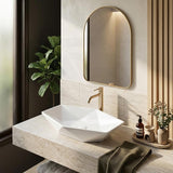 Above Counter Ceramic Basin Special Shape for Bathroom 565x365x125mm - Gloss White