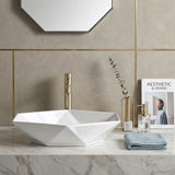 Above Counter Ceramic Basin Special Shape for Bathroom 565x365x125mm - Gloss White
