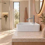 Infinity Rectangle Ceramic Above Counter Basin with Overflow 530x430x155mm - Gloss White