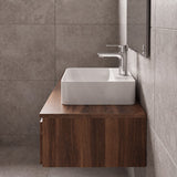 Rectangular Ceramic Above Counter Basin With Tap Hole 365x255x110mm - Gloss White