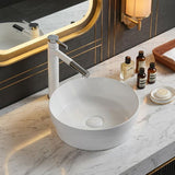 Ceramic Drop in/Above Counter Basin Round Inset Wash Basin 360x360x115mm - Matt/Gloss White