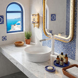 Ceramic Drop in/Above Counter Basin Round Inset Wash Basin 360x360x115mm - Matt/Gloss White
