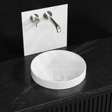 Ceramic Drop in/Above Counter Basin Round Inset Wash Basin 360x360x115mm - Matt/Gloss White