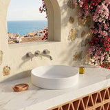 Ceramic Drop in/Above Counter Basin Round Inset Wash Basin 360x360x115mm - Matt/Gloss White