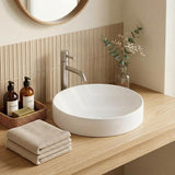 Ceramic Drop in/Above Counter Basin Round Inset Wash Basin 360x360x115mm - Matt/Gloss White