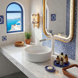 Ceramic Drop in/Above Counter Basin Round Inset Wash Basin 360x360x115mm - Matt/Gloss White