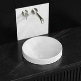 Ceramic Drop in/Above Counter Basin Round Inset Wash Basin 360x360x115mm - Matt/Gloss White