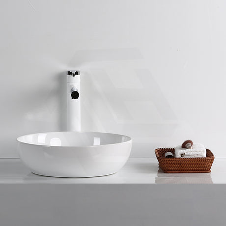 360x360x105mm Infinity Round Above Counter Basin Ceramic Gloss White