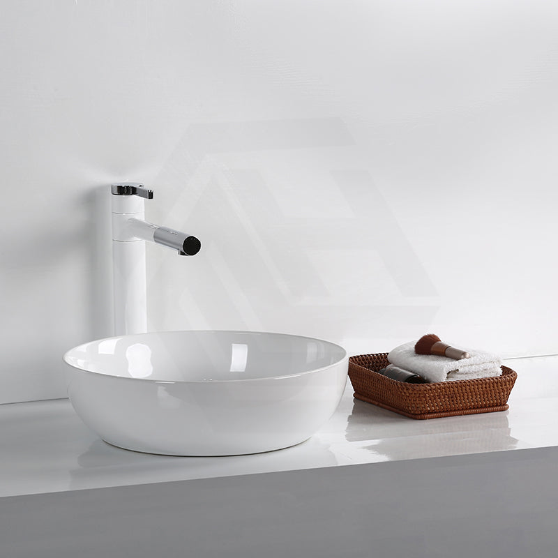 360x360x105mm Infinity Round Above Counter Basin Ceramic Gloss White
