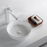 360x360x105mm Infinity Round Above Counter Basin Ceramic Gloss White